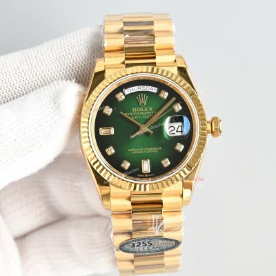Clean Factory Rolex Day-date 3255 Green Face Watch 36mm